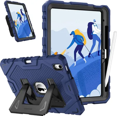 Produktbild von Fintie Kinder Hülle für iPad 11. Generation 2025 11 Zoll (A16), iPad 10. Generation 10.9 Zoll 2022 - robuste, stoßfeste Ganzkörper-Schutzhülle mit integriertem Ständer für Kinder, Navy