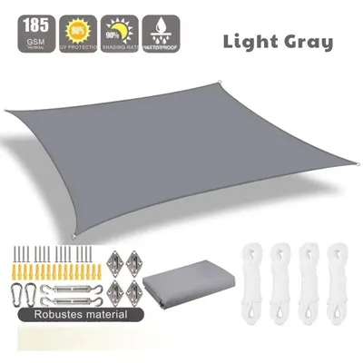 Image de Voile d’ombrage 3x5 m Oxford déperlante anti-UV + kit 24 fixations