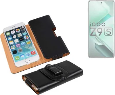 Produktbild von K-S-Trade Schützhülle Handyhülle kompatibel mit Vivo iQOO Z9s Holster Gürtel Tasche Schutzhülle Handy-Tasche Smartphone Case Seitentasche schwarz