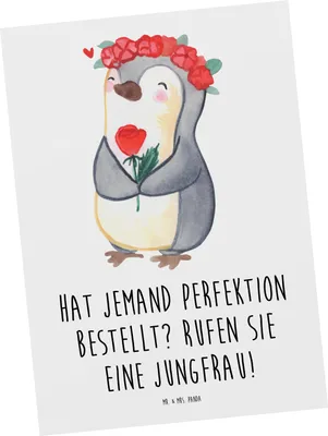 Produktbild von Mr. & Mrs. Panda Postkarte Jungfrau Perfektion - Weiß - Geschenk, Tierkreiszeichen, Geschenke Sternzeichen, Postkarten, bildkarte, Ansichtskarten, Spruch, Ansichtskarte