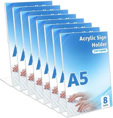 Productafbeelding van Set van 8 A5 Tafelstands in Heldere Acryl