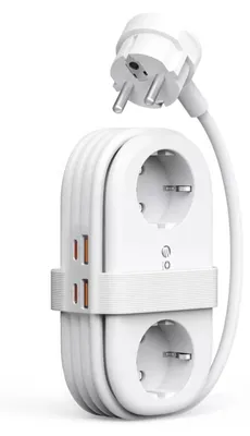 Produktbild von ORICO AP3 65W GaN Steckdosenleiste 6-in-1 mit 2 USB-C und 2 USB-A Weiß