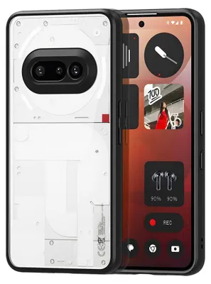 A product shot of a phone case and a phone screen.