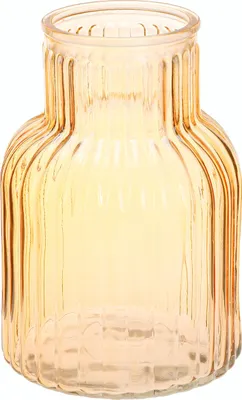 Produktbild von Rillen-Blumenvase im Retro-Design für Tischdeko und Wohnambiente
