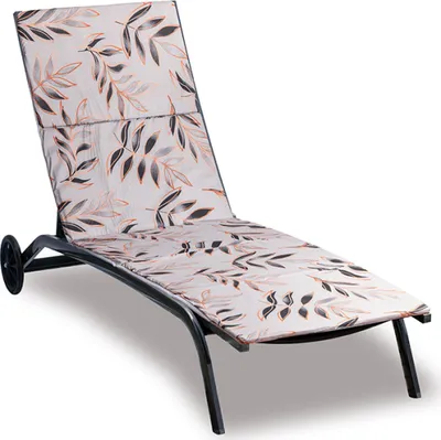 Image de Coussin pour chaise longue - housse zippée - 55x195 cm - Gris,Orange
