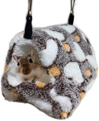 Produktbild von Hamster Hängematte für Käfig,kleines Tier Plüsch Hängebett,Meerschweinchen Nest Bettwäsche,Eichhörnchen Igel Rennmäuse Winter warm weich schlafen süßes Zuhause