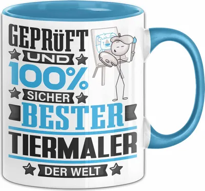 Produktbild von Tiermaler Geschenk Lustiger Spruch für Tiermaler Geschenkidee Bester Tiermaler Der Welt (Blau)