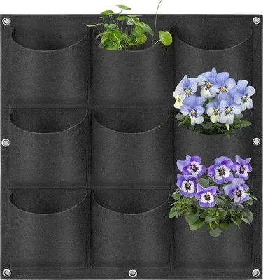 Produktbild von Famanu hängende Pflanzentaschen, vertikale Gartenpflanzenwand - Schwarz