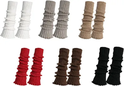 Imagen del producto de Calcetines largos de punto para mujer y niña, suaves, 6 unidades, ideales para mantener los pies calientes en días fríos