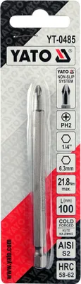 Produktbild von Yato YT-0485, 1 Stück(e), Phillips, Stahl, 100 mm, 25,4 / 4 mm (1 / 4")
