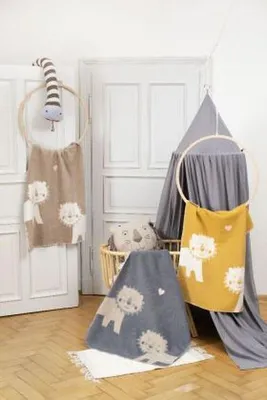 Produktbild von Babydecke Löwen Farbe Grau 75x100cm von David Fussenegger