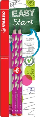 Produktbild von Ergonomischer Dreikant-Bleistift für Rechtshänder - STABILO EASYgraph in pink - 2er Pack - Härtegrad B