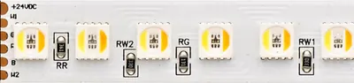 Produktbild von SIGOR 32W/m RGB/TW LED-Streifen RGB/2300+6500K 5m 112 LED/m IP20 24V 1662lm WH