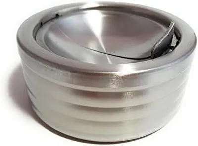 Produktbild von Aschenbecher mit Deckel Windaschenbecher Design Sturmaschenbecher Klappaschenbecher Bar Edelstahl (2 Stück)