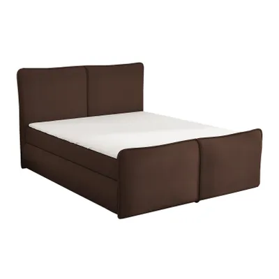Produktbild von Boxspringbett BERIS 140 x 200 mit 2 Bettkästen, Bonell-Matratze und Topper. Farbe: Braun