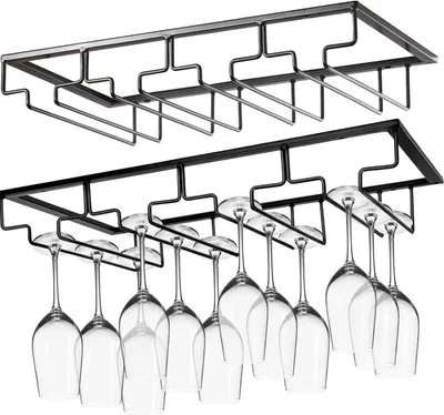 Produktbild von Metall Hängender Weinglashalter für 4 Reihen, unter Schrank, für Küche und Bar