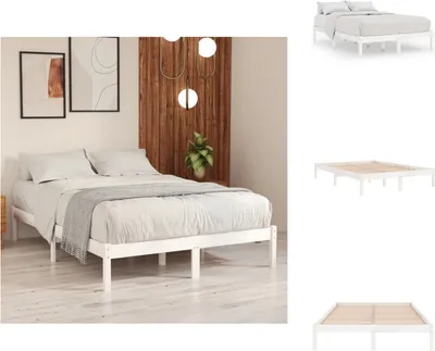 Obrázek produktu pro vidaXL Postel z masivu borovice bílá 200x200 cm - Postele a rámy postelí