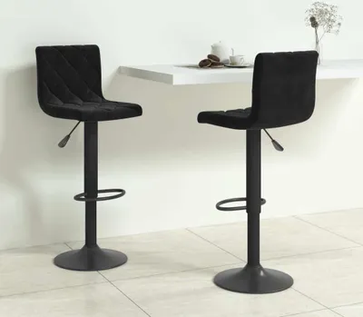 Produktbild von vidaXL Barová stolička 2 ks Black Velvet