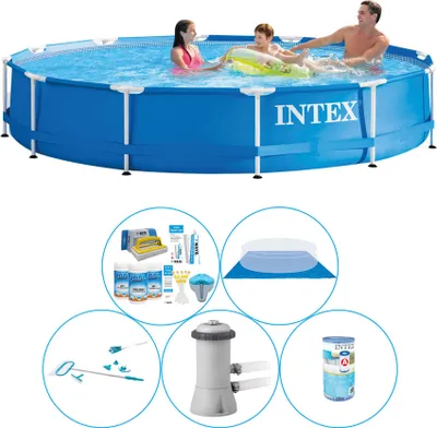 Obrázek produktu pro Bazén s příslušenstvím - 6 kusů - Intex Kovový rám 366x76 cm