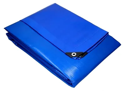 Produktbild von Abdeckplane mit Ösen 180g/m² aus Polyethylen in verschiedenen Größen und Farben (1,5m x 12m, blau)