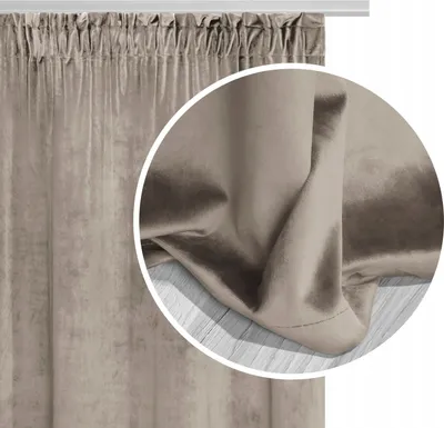 Zdjęcie produktu dla Zasłona zaciemniająca Soft Velvet beżowa 140x270 cm z taśmą - elegancki akcent do wnętrza