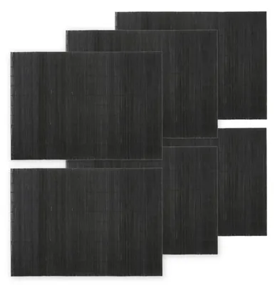 Bambus-Sushi-Rollmatte, 6er-Set, 47,6x33 cm, schwarz