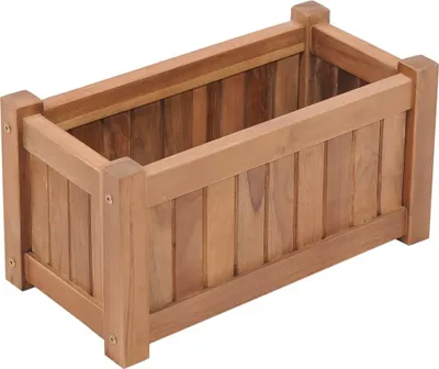 Imagen del producto de Arriate elevado madera maciza de teca 50x25x25 cm