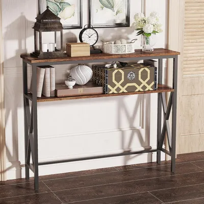 Immagine prodotto di Tavolo consolle regolabile in altezza Marrone rustico 101x25x80,5 cm