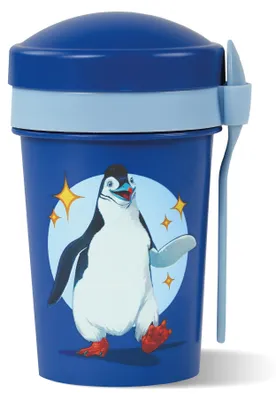Immagine prodotto di AWAVE® La scuola degli animali magici Tazza per muesli da portare via 540 ml rPET | Blu, Juri