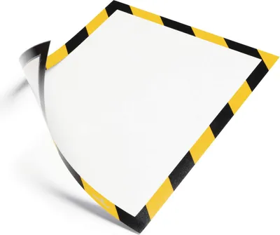 Zdjęcie produktu dla DURABLE Ramka informacyjna DURAFRAME® MAGNETIC SECURITY A4, ?ó?ty / czarny, 4945130, 5 Szt.