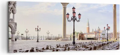 Produktbild von Bild auf Leinwand - Leinwandbild - Architektur Stadt Venedig - 120x50cm - Wand Bild - Wanddeko - Leinwanddruck - Bilder - Kunstdruck - Wanddekoration - Leinwand bilder - Wandkunst - AB120x50-2553