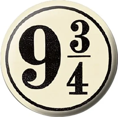 Image de Harry Potter - Insigne "Nine And Three Quarters" BS3824 (Taille unique) (Blanc naturel/Noir)