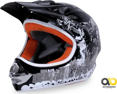 Produktbild von Kinder Crosshelm X-TREME | Kinderhelm für Motocross - Motorrad Helm - Schutzhelm mit Kinnriemen - Quadhelm - Cross Helm - Schwarz - Größe XL