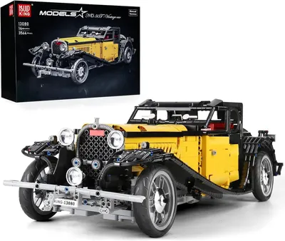 Obrázok produktu pre Sada stavebných blokov Mould King 13080, model veterána, 3564 prvkov, technická sada na zostrojenie vintage auta, konštrukčná hračka – vozidlo (bez motora) – zelená