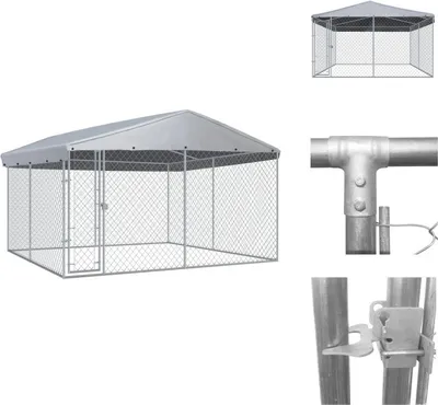 Obrázok produktu pre vidaXL Vonkajšia búda pre psov so strechou 382x382x225 cm - Búdy a výbehy pre psov