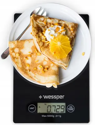 Produktbild von Waga cyfrowa WESSPER Czarna Profesjonalna waga elektroniczna, waga kuchenna z wyświetlaczem LCD - niesamowita precyzja do 1g
