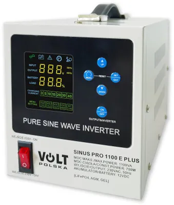 Productafbeelding van Spanningsomvormer VOLT POLSKA SINUSPRO 1100E PLUS, 12/230V, 700/1100W