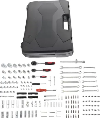 Produktbild von 216-tlg Knarrenkasten Steckschlüssel 1/4" 3/8" 1/2" Antrieb 72 Zähne