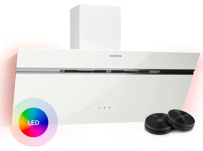 Obrázek produktu pro Klarstein Alina digestoř – 80 cm, průtok vzduchu 615 m³/h, dotykové ovládání, energetická účinnost A, LED osvětlení, recirkulace a odsávání vzduchu, bílá