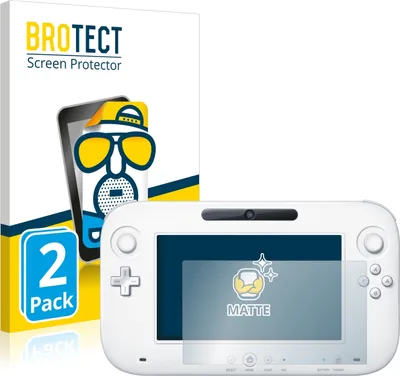 Produktbild von 2x BROTECT Schutzfolie für Nintendo Wii U GamePad (Controller) Displayschutz Displayschutzfolie Folie Matt Entspiegelungsfolie