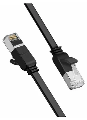 Image de Ugreen 5 mètres de câble plat Internet Câble réseau Ethernet Câble patch RJ45 Cat 6 UTP 1000Mbps Noir