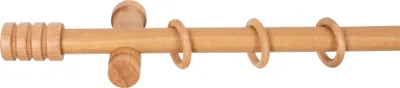 Produktbild von SN Deco - Stilgarnitur Gardinenstange Vorhangstange Pisa, Holz, moderner Träger, 28 mm, 1-Lauf, Komplettset mit Ringen, Farbe Eiche, 480 cm (3x160 cm)