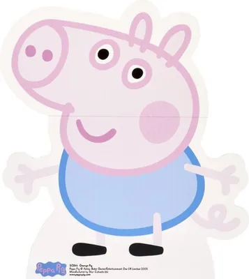A cutout image of George Pig from Peppa Pig, wearing a blue shirt.