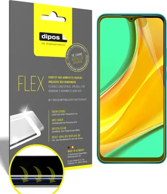Produktbild von 2x Schutzfolie für Xiaomi Redmi 9 Folie, 100% Displayabdeckung, dipos Flex