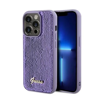 Produktbild von GUESS Hard Cover Script Logo Purple, für iPhone 14 Pro Max, GUHCP14XPSFDGSU