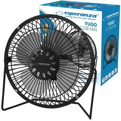Produktbild von Tragbarer USB-Ventilator 5 V 19 cm-leise, Metallflügel, Winkelverstellung