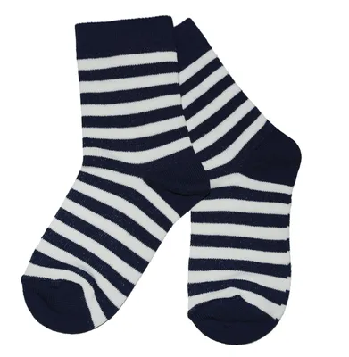 Produktbild von Kinder Basic Socken aus Baumwolle Farbige Ringel Marine Größe 27-30