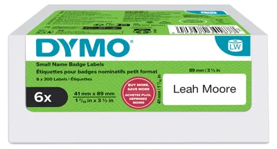 Image de DYMO 2234187 DYMO Etikettenrolle für Etikettendrucker weiß, 41,0 x 89,0 mm, 6 x 300 Etiketten