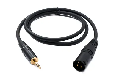 Produktbild von SYSTEM-S Audio XLR Kabel 100 cm 3 polig Stecker zu Klinke AUX 3,5 mm 3 polig TRS Stecker Adapter