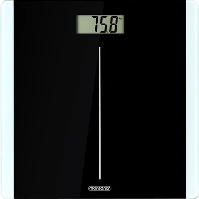 Image de Pèse personne balance digitale noir 180kg 4 capteurs écran LCD verre trempé pèse-personne salle de bains poids